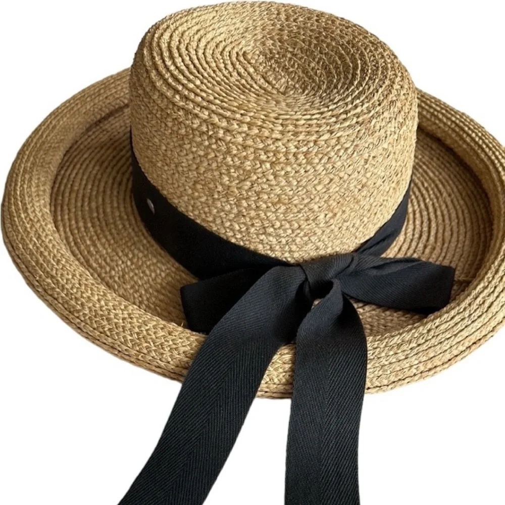 Helen Kaminski Vintage Australian Rolled Brim Raffia Hat 👒